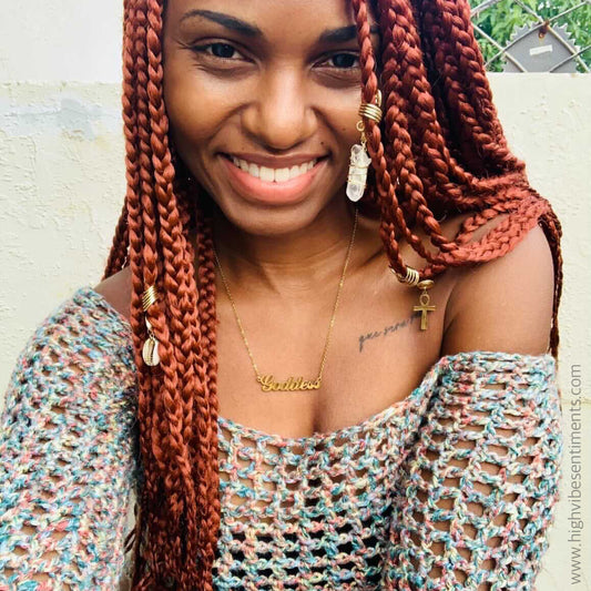 High Vibe Sentiments Goddess Nameplate Necklace