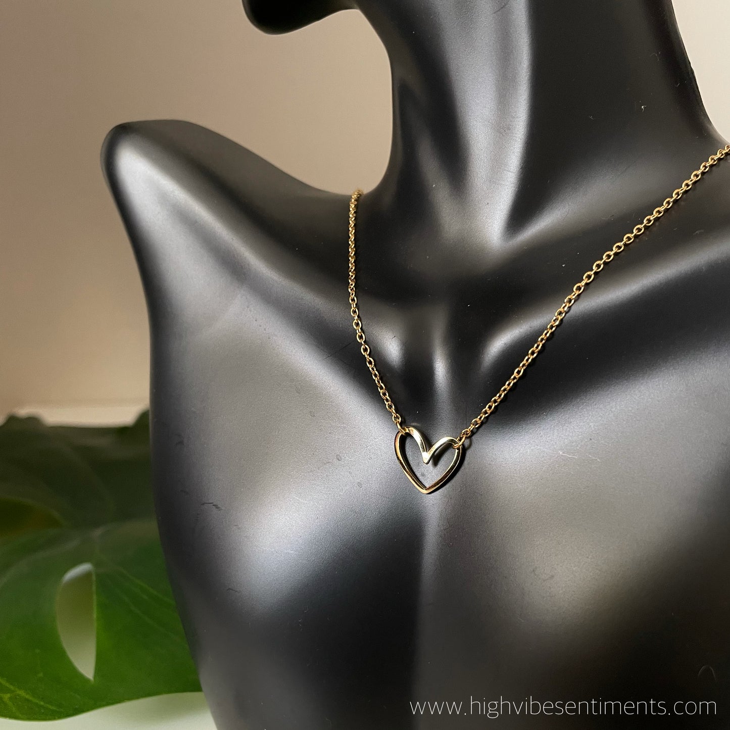 High Vibe Sentiments Open Heart Necklace