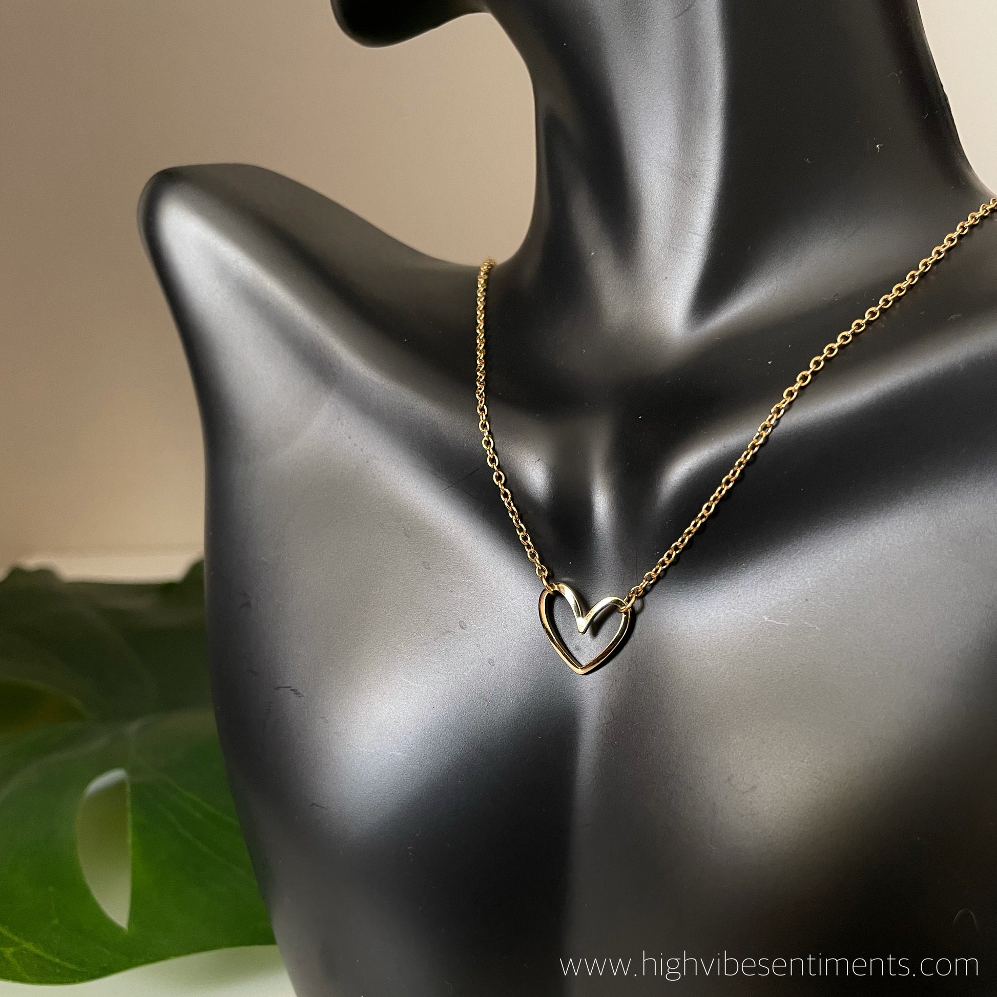 High Vibe Sentiments Open Heart Necklace